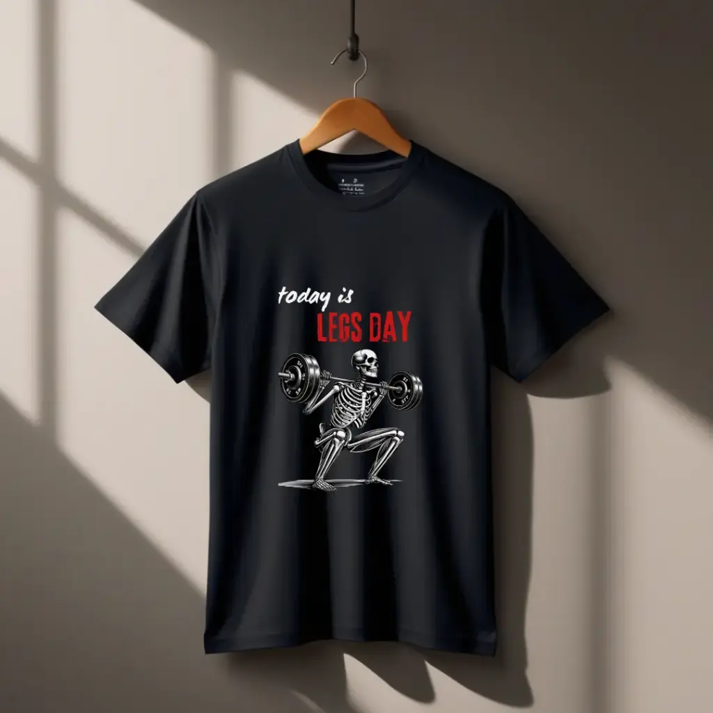Legs Workout Day T-shirt (S, Black)
